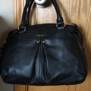Black leather hand/ shoulder bag